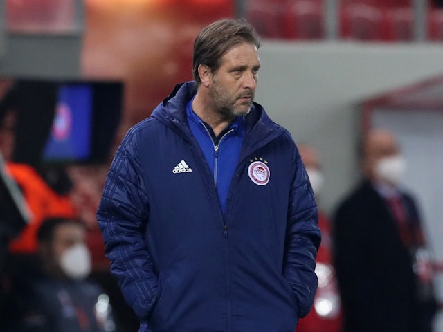 Olympiacos coach Pedro Martins on February 24, 2022