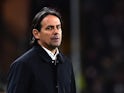 Inter Milan coach Simone Inzaghi reacts on February 25, 2022