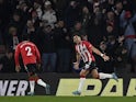 Southampton's Che Adams celebrates scoring their first goal on February 25, 2022