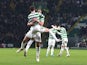 Celtic's Cameron Carter-Vickers celebrates scoring their first goal with Matt O'Riley on March 2, 2022