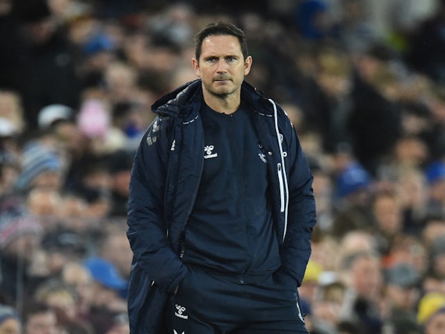 Everton manager Frank Lampard during the match on March 3, 2022