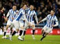 Huddersfield Town's Danel Sinani celebrates scoring their first goal on March 4, 2022
