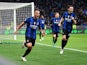 Inter Milan's Lautaro Martinez celebrates scoring their first goal on March 4, 2022