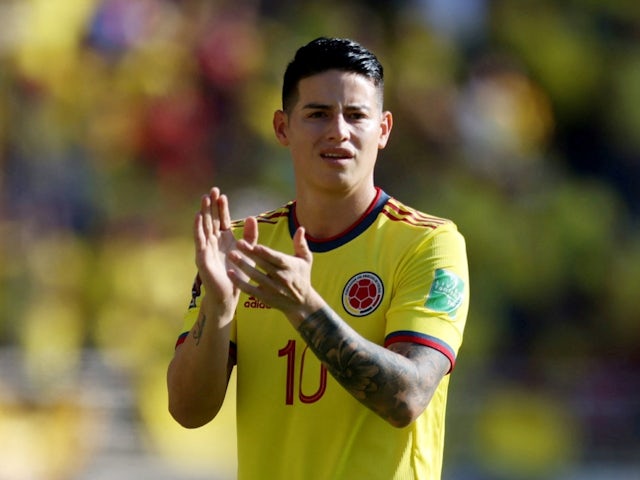 Colombia's James Rodriguez before the match on January  28, 2022