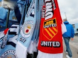 General image of Manchester City and Manchester United scarves before the match on March 20, 2016
