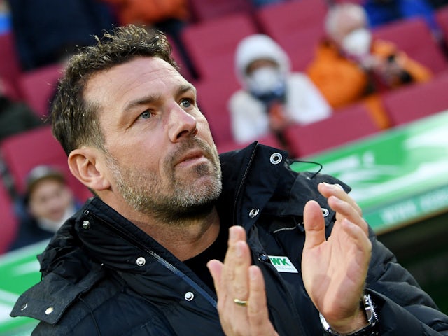 Augsburg coach Markus Weinzierl before the match on February 27, 2022