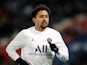 Marquinhos warms up for Paris Saint-Germain in February 2022