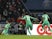 Saint-Etienne's Denis Bouanga celebrates scoring their first goal on February 26, 2022