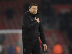 Southampton manager Ralph Hasenhuttl celebrates after the match on March 2, 2022