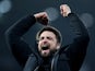 Swansea City manager Russell Martin celebrates after the match on February 28, 2022