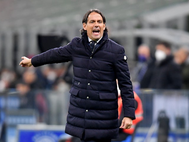 Inter Milan coach Simone Inzaghi on March 3, 2022