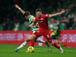 St Mirren's Conor McCarthy in action with Celtic's Jota on March 2, 2022