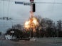 A TV tower is blown up in Kiev, Ukraine on March 1, 2022