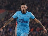 Newcastle United's Bruno Guimaraes celebrates scoring their second goal on March 10, 2022