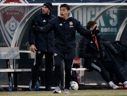 Atlanta United head coach Gonzalo Pineda reacts in the second half against the Colorado Rapids at Dick's Sporting Goods Park on March 5, 2022