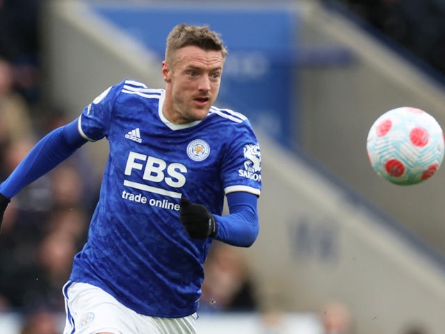Leicester City's Jamie Vardy in action on March 5, 2022
