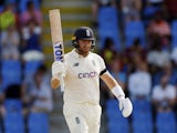 England batsman Jonny Bairstow celebrating a half-century against West Indies on March 8, 2022.