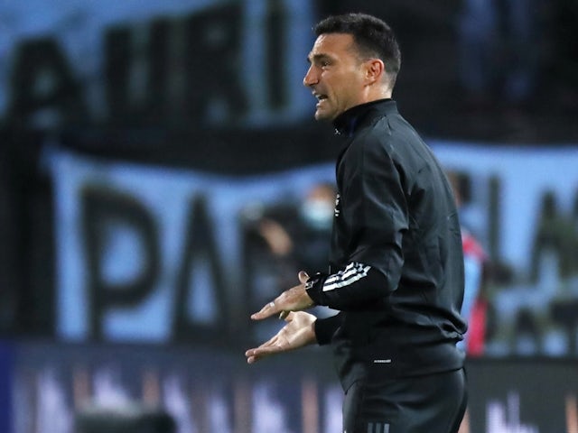  Argentina coach Lionel Scaloni during the match on November 21, 2021