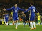 Kai Havertz and Mason Mount celebrate Chelsea scoring a goal against Norwich City on March 10, 2022