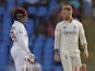 West Indies batsman Nkrumah Bonner and England all-rounder Ben Stokes on March 12, 2022.