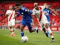 Leicester City's Wesley Fofana in action with Southampton's Moussa Djenepo on April 18, 2021