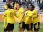 The Columbus Crew SC celebrates the win against Toronto FC 2-1 at Lower.com Field on March 12, 2022
