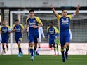 Hellas Verona's Davide Faraoni celebrates scoring their first goal on March 13, 2022