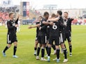 DC United midfielder Russell Canouse (6) celebrates scoring a goal with his teammates during the first half against Toronto FC at BMO Field on March 19, 2022