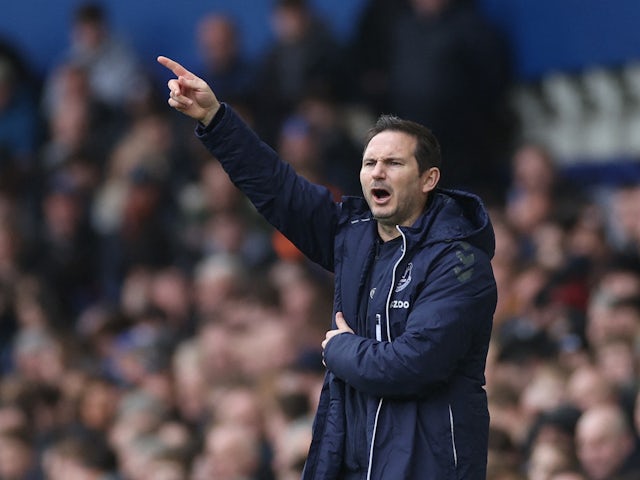 Everton manager Frank Lampard reacts on March 13, 2022