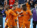 Houston Dynamo FC forward Darwin Quintero (23) celebrates with teammates after scoring a goal during the first half against the Vancouver Whitecaps FC at PNC Stadium on March 12, 2022