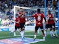 Bournemouth's Dominic Solanke celebrates scoring their third goal on March 19, 2022