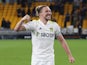 Leeds United's Luke Ayling celebrate after the match on March 18, 2022