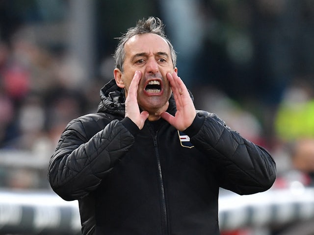 Sampdoria coach Marco Giampaolo on March 12, 2022
