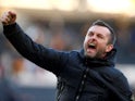 Luton Town manager Nathan Jones celebrates after the match on March 19, 2022
