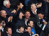 Nick Candy celebrates as Chelsea's Kai Havertz scores against Newcastle United on March 13, 2022