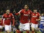 Nottingham Forest's Djed Spence celebrates scoring their first goal on March 16, 2022