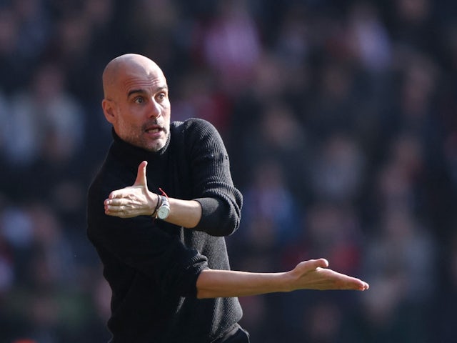 Manchester City manager Pep Guardiola reacts on March 20, 2022