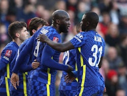 Romelu Lukaku celebrating scoring for Chelsea against Middlesbrough in the FA Cup on March 19, 2022.