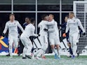 Real Salt Lake defender Justen Glad (15) celebrates after scoring a goal during the second half against the New England Revolution at Gillette Stadium on March 12, 2022