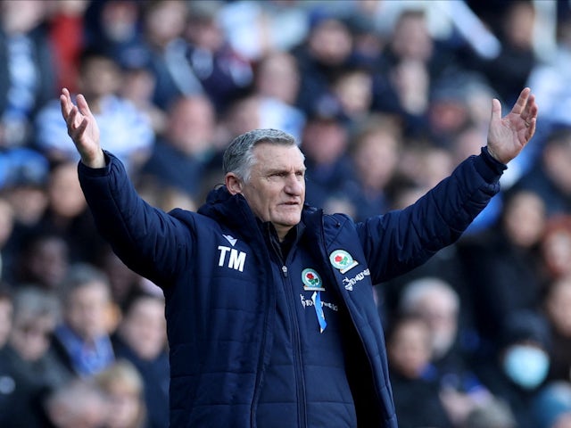 Blackburn manager Tony Mowbray reacts on March 19, 2022