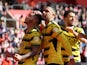  Watford's Cucho Hernandez celebrates scoring their second goal with Imran Louza on March 13, 2022