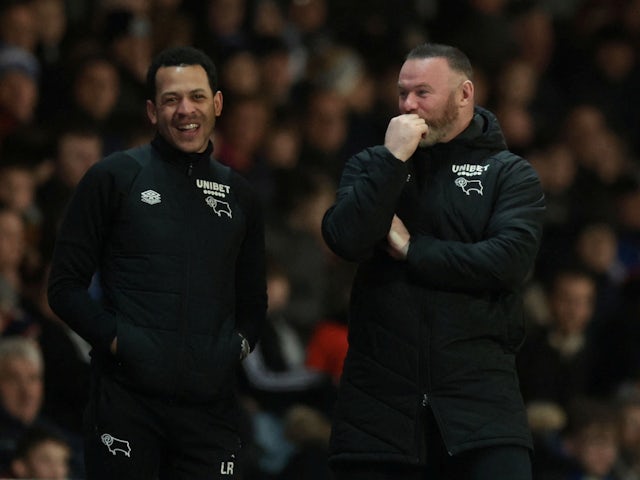 Derby County's manager Wayne Rooney on March 15, 2022