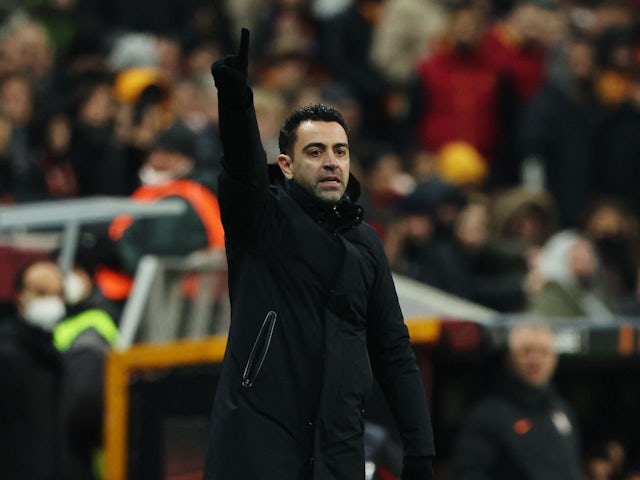 Barcelona coach Xavi on March 17, 2022