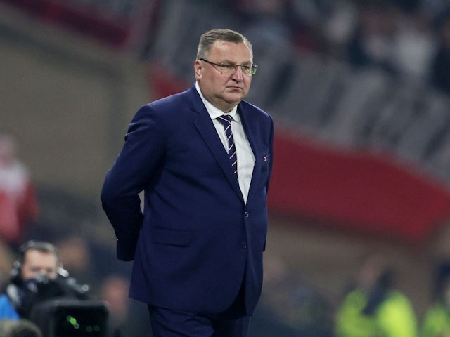 Poland coach Czeslaw Michniewicz on March 24, 2022