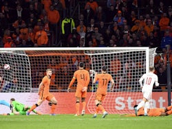 Denmark's Christian Eriksen scores their second goal on March 26, 2022