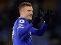  Leicester City's Jamie Vardy celebrates after the match on March 1, 2022