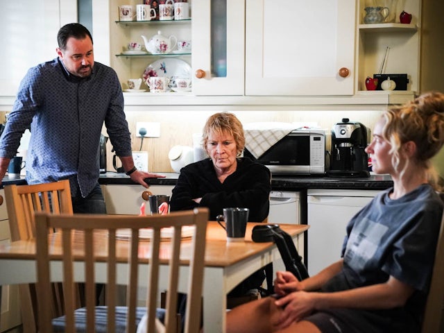 Mick, Shirley and Nancy on EastEnders on April 7, 2022