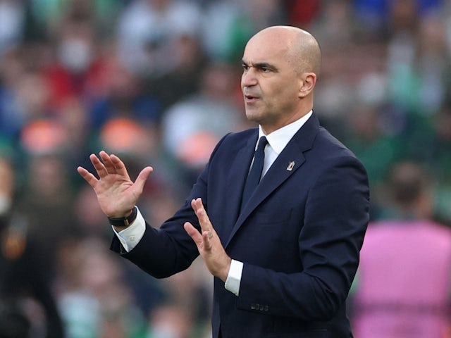 Belgian manager Roberto Martinez reacts on March 26, 2022