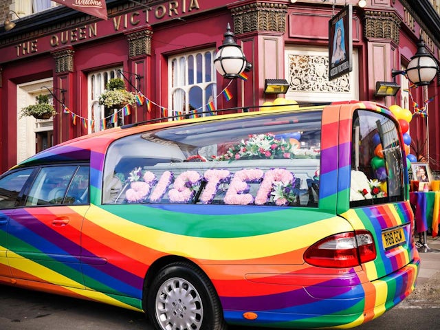 Tina's camp hearse on EastEnders on April 4, 2022