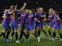 Barcelona Women's Alexia Putellas celebrates with teammates after the match on March 30, 2022